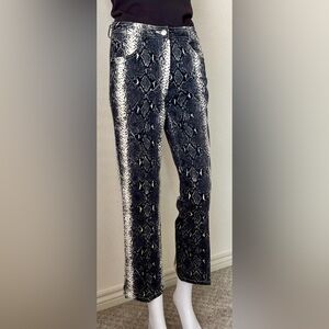 Wallflower Black and White Snake Print Flare Pants